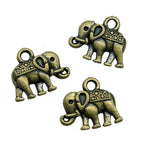 WYSIWYG 20pcs 13x12mm Charms Double Sided Elephant 3 Colors Plated Pendants Making DIY Handmade Tibetan Jewelry