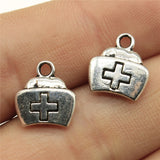WYSIWYG 20pcs 13x12mm Medicine Box Charms For Jewelry Making Antique Silver Color Charm Pendant Jewelry Accessories