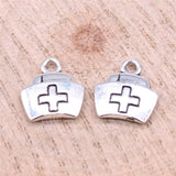 WYSIWYG 20pcs 13x12mm Medicine Box Charms For Jewelry Making Antique Silver Color Charm Pendant Jewelry Accessories
