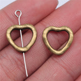 WYSIWYG 20pcs 13x14mm Heart Small Hole Beads Heart European Small DIY Beads Heart Beads Charms