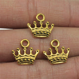 WYSIWYG 20pcs 13x14mm Pendant Crown Crown Charm Pendants For Jewelry Making 2 Colors Crown Pendants