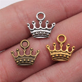 WYSIWYG 20pcs 13x14mm Pendant Crown Crown Charm Pendants For Jewelry Making 2 Colors Crown Pendants