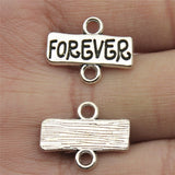 WYSIWYG 20pcs 13x17mm Forever Plate Connector Charms Antique Silver Color For Jewelry Making Charms Pendant Jewelry Findings