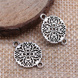 WYSIWYG 20pcs 13x18mm Flower Connector Charms Antique Silver Color For Jewelry Making Charms Pendant DIY Jewelry Findings