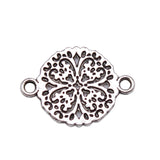 WYSIWYG 20pcs 13x18mm Flower Connector Charms Antique Silver Color For Jewelry Making Charms Pendant DIY Jewelry Findings