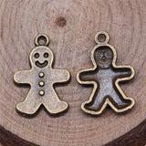WYSIWYG 20pcs 13x19mm Antique Silver Color Antique Bronze Color Gingerbread Man Charms For Jewelry Making DIY Jewelry Findings