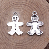 WYSIWYG 20pcs 13x19mm Antique Silver Color Antique Bronze Color Gingerbread Man Charms For Jewelry Making DIY Jewelry Findings
