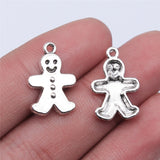 WYSIWYG 20pcs 13x19mm Antique Silver Color Antique Bronze Color Gingerbread Man Charms For Jewelry Making DIY Jewelry Findings