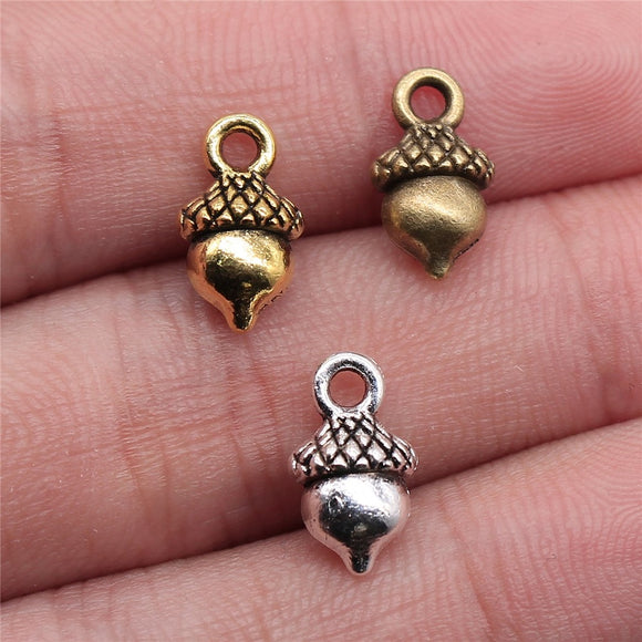 20pcs 13x7mm Charm Acorn 3 Colors 3D Acorn Charms 3D Pine Nuts Acorn Pendant Charms For Jewelry Making ef4131