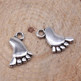 WYSIWYG 20pcs 14x10mm Charms Baby Feet Charm Feet Charms Little Feet Vintage DIY Accessories For Jewelry Making