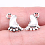 WYSIWYG 20pcs 14x10mm Charms Baby Feet Charm Feet Charms Little Feet Vintage DIY Accessories For Jewelry Making