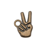 WYSIWYG 20pcs 14x10mm Victory Gesture Charms Antique Silver Color Charms For Jewelry Making Jewelry Findings
