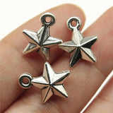 WYSIWYG 20pcs 14x11mm 2 Colors Antique Silver Color Antique Bronze Star Charms Small Star Charms Tiny Star Charms