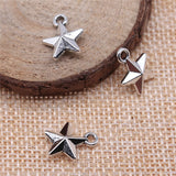WYSIWYG 20pcs 14x11mm 2 Colors Antique Silver Color Antique Bronze Star Charms Small Star Charms Tiny Star Charms