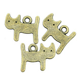 WYSIWYG 20pcs 14x12mm Pendant Small Cat Kawaii Cat Charm Pendants For Jewelry Making Antique Silver Color Cute Cat Pendants