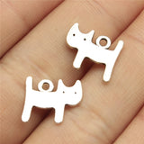 WYSIWYG 20pcs 14x12mm Pendant Small Cat Kawaii Cat Charm Pendants For Jewelry Making Antique Silver Color Cute Cat Pendants