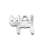 WYSIWYG 20pcs 14x12mm Pendant Small Cat Kawaii Cat Charm Pendants For Jewelry Making Antique Silver Color Cute Cat Pendants