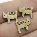 WYSIWYG 20pcs 14x12mm Pendant Small Cat Kawaii Cat Charm Pendants For Jewelry Making Antique Silver Color Cute Cat Pendants