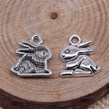 WYSIWYG 20pcs 14x13mm Antique Silver Color Rabbit Charms Pendant For Jewelry Making DIY Jewelry Findings
