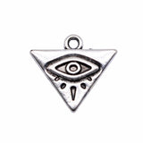 WYSIWYG 20pcs 14x13mm Antique Silver Color Triangle Eyes Charms Pendant For Jewelry Making  DIY Jewelry Findings EF3895