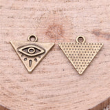 WYSIWYG 20pcs 14x13mm Antique Silver Color Triangle Eyes Charms Pendant For Jewelry Making  DIY Jewelry Findings EF3895