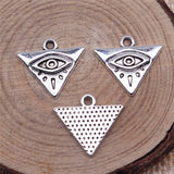 WYSIWYG 20pcs 14x13mm Antique Silver Color Triangle Eyes Charms Pendant For Jewelry Making  DIY Jewelry Findings EF3895