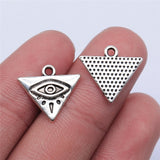 WYSIWYG 20pcs 14x13mm Antique Silver Color Triangle Eyes Charms Pendant For Jewelry Making  DIY Jewelry Findings EF3895