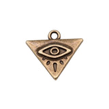 WYSIWYG 20pcs 14x13mm Antique Silver Color Triangle Eyes Charms Pendant For Jewelry Making  DIY Jewelry Findings EF3895