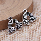 WYSIWYG 20pcs 14x14mm Antique Silver Color Star Rainbow Charms Pendant For DIY Jewelry Making Handmade Jewelry Craft Findings