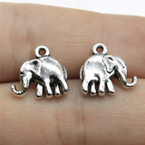 WYSIWYG 20pcs 14x14mm Charms Lovely Elephant Tibetan Pendants Antique Silver Color Jewelry Making DIY Handmade Craft
