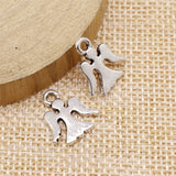 WYSIWYG 20pcs 14x15mm Angel Pendant Charms Antique Silver Color For Jewelry Making Zinc Alloy Jewelry Findings