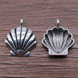 WYSIWYG 20pcs 14x17mm Shell Pendant Charms DIY Jewelry Making Jewelry Finding Antique Silver Color
