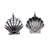 WYSIWYG 20pcs 14x17mm Shell Pendant Charms DIY Jewelry Making Jewelry Finding Antique Silver Color