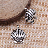 WYSIWYG 20pcs 14x17mm Shell Pendant Charms DIY Jewelry Making Jewelry Finding Antique Silver Color