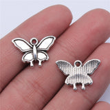 WYSIWYG 20pcs 14x19mm Antique Silver Color Butterfly Charms Pendant For Jewelry Making DIY Jewelry Findings