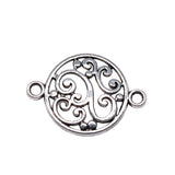 WYSIWYG 20pcs 14x20mm Antique Silver Color Flower Charms Connector For Jewelry Ma king Jewelry Findings EF3947