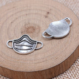 WYSIWYG 20pcs 14x23mm Antique Silver Color Mask Charms Pendant For DIY Jewelry Making Handmade Jewelry Craft Findings