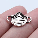 WYSIWYG 20pcs 14x23mm Antique Silver Color Mask Charms Pendant For DIY Jewelry Making Handmade Jewelry Craft Findings