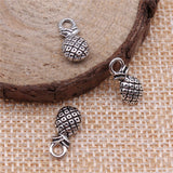 WYSIWYG 20pcs 14x7mm Pineapple Charms For Jewelry Making Antique Silver Color Charm Pendant Jewelry Accessories