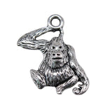 WYSIWYG 20pcs 14x9mm Monkey Orangutan Charm Pendants For Jewelry Making Antique Silver Color Gorilla Monkey Pendants Charm