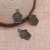 WYSIWYG 20pcs 15x10mm Cupcake Charms For Jewelry Making DIY Jewelry Findings Antique Silver Color Antique Bronze Color