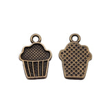 WYSIWYG 20pcs 15x10mm Cupcake Charms For Jewelry Making DIY Jewelry Findings Antique Silver Color Antique Bronze Color