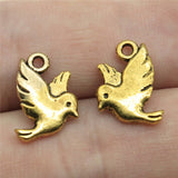 WYSIWYG 20pcs 15x11mm 3 Colors Flying Bird Charms DIY Pigeon Peace Dove Charm For Jewelry Making