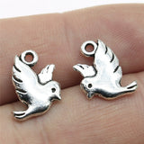 WYSIWYG 20pcs 15x11mm 3 Colors Flying Bird Charms DIY Pigeon Peace Dove Charm For Jewelry Making