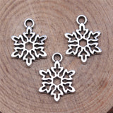 WYSIWYG 20pcs 15x11mm Antique Silver Color Snowflake Charms Pendant For Jewelry Making DIY Jewelry Findings