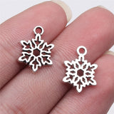 WYSIWYG 20pcs 15x11mm Antique Silver Color Snowflake Charms Pendant For Jewelry Making DIY Jewelry Findings