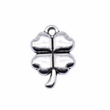 WYSIWYG 20pcs 15x11mm Four Leaf Clover Pendant Charms Antique Silver Color For Jewelry Making Zinc Alloy Jewelry Findings
