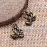 WYSIWYG 20pcs 15x12mm 2 Colors Antique Bronze Color Antique Silver Color Swan Charms Pendant DIY For Bracelet Necklace