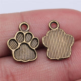 WYSIWYG 20pcs 15x12mm 2 Colors Metal Dog Paw Print Footprint Charms Pendant For Necklace Bracelet Jewelry Making Findings EF3918