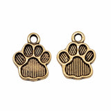 WYSIWYG 20pcs 15x12mm 2 Colors Metal Dog Paw Print Footprint Charms Pendant For Necklace Bracelet Jewelry Making Findings EF3918